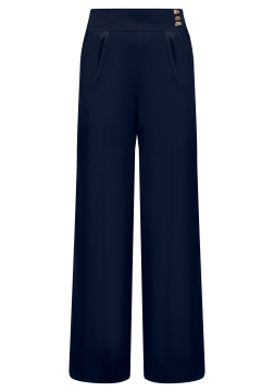 CALÇA PANTALONA EM VISCOSE COM DETALHES DE BOTÃO LUNENDER C5092