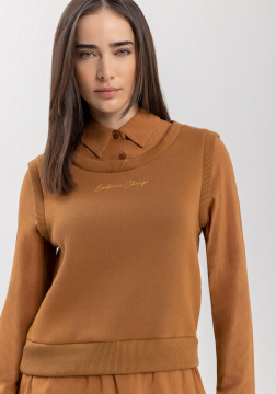 Blusão Em Moletom Capri Com Bordado Frontal 7204E