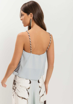 Blusa curta de alças finas Lez a Lez 9216e