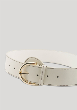 Cinto M&eacute;dio De Cintura Com Fivela E Costura Contrastante 154AL