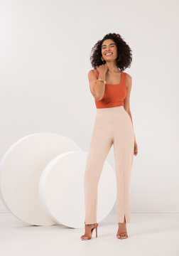 CALÇA RETA PONTO ROMA LUNENDER C0145