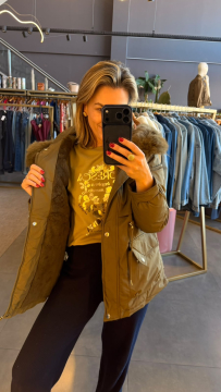 Parka Imperme&aacute;vel Forrada com P&ecirc;los New Open 