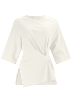 T-shirt Assimétrica em Malha Prime com Franzido 8739L