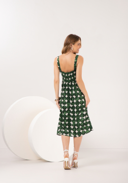 Vestido de Alça em Viscose Midi Lunender C0160