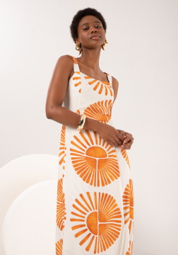 Vestido Midi em alça em Viscose C 0162