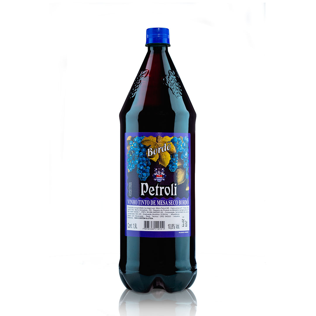 Vinho Tinto Bordô Garrafa Pet 1,9 L