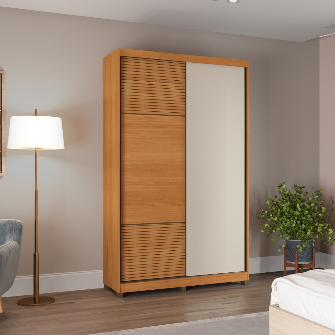 Roupeiro Picasso 140,5cm 2 Portas 2 Gavetas Mdf Nature / Nature Grafiatto S/ Espelho 516