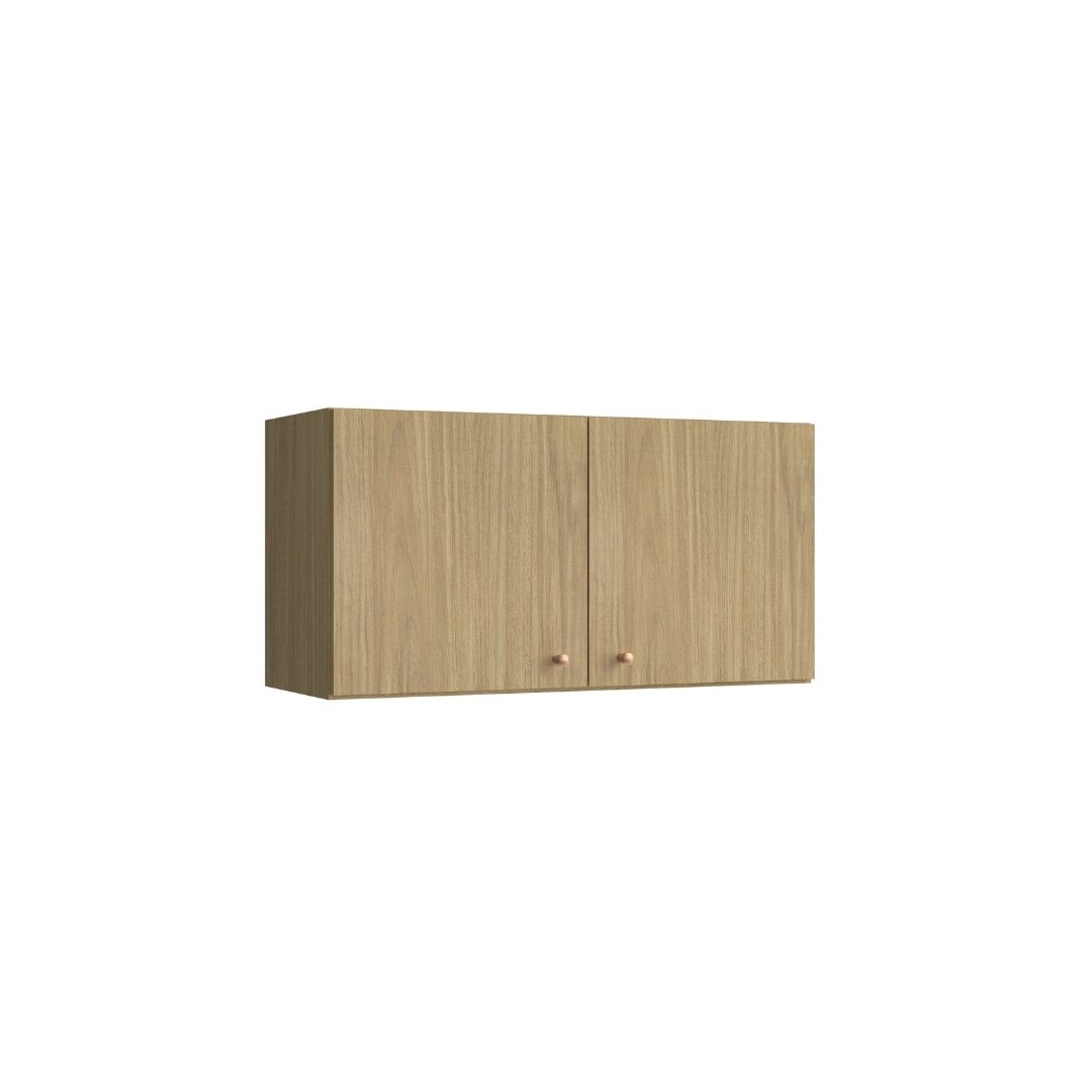 Armário Aéreo Médio 80cm 2 Portas Mdf Louro Freijó / Louro Freijó Linha Sardenha 4172