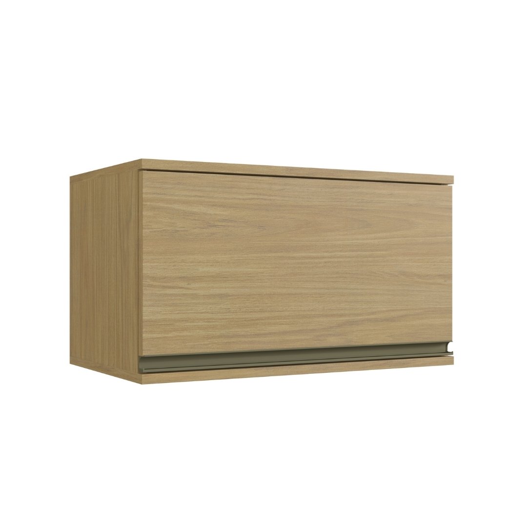 Armário Aéreo Basculante 60cm 1 Porta Mdf Louro Freijó / Louro Freijó Linha Nova Dubai 3960