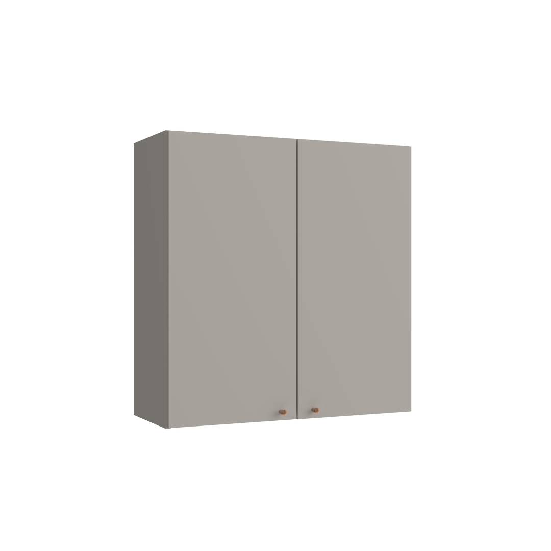 Armário Aéreo Alto 80cm 2 Portas Mdf Cinza / Cinza Linha Sardenha 4192