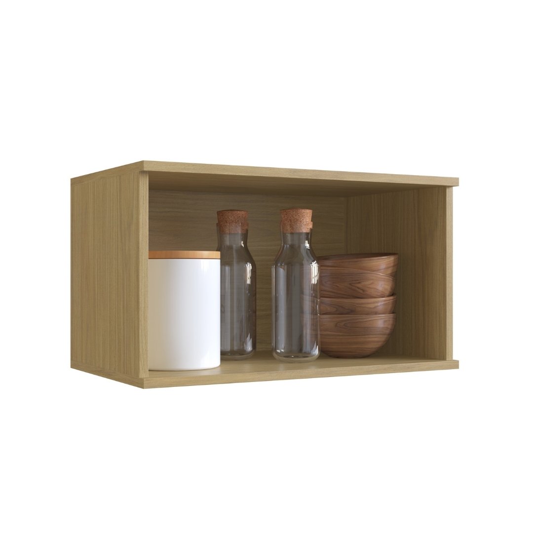 Armário Aéreo Basculante 60cm 1 Porta Mdf Louro Freijó / Louro Freijó Linha Nova Dubai 3960