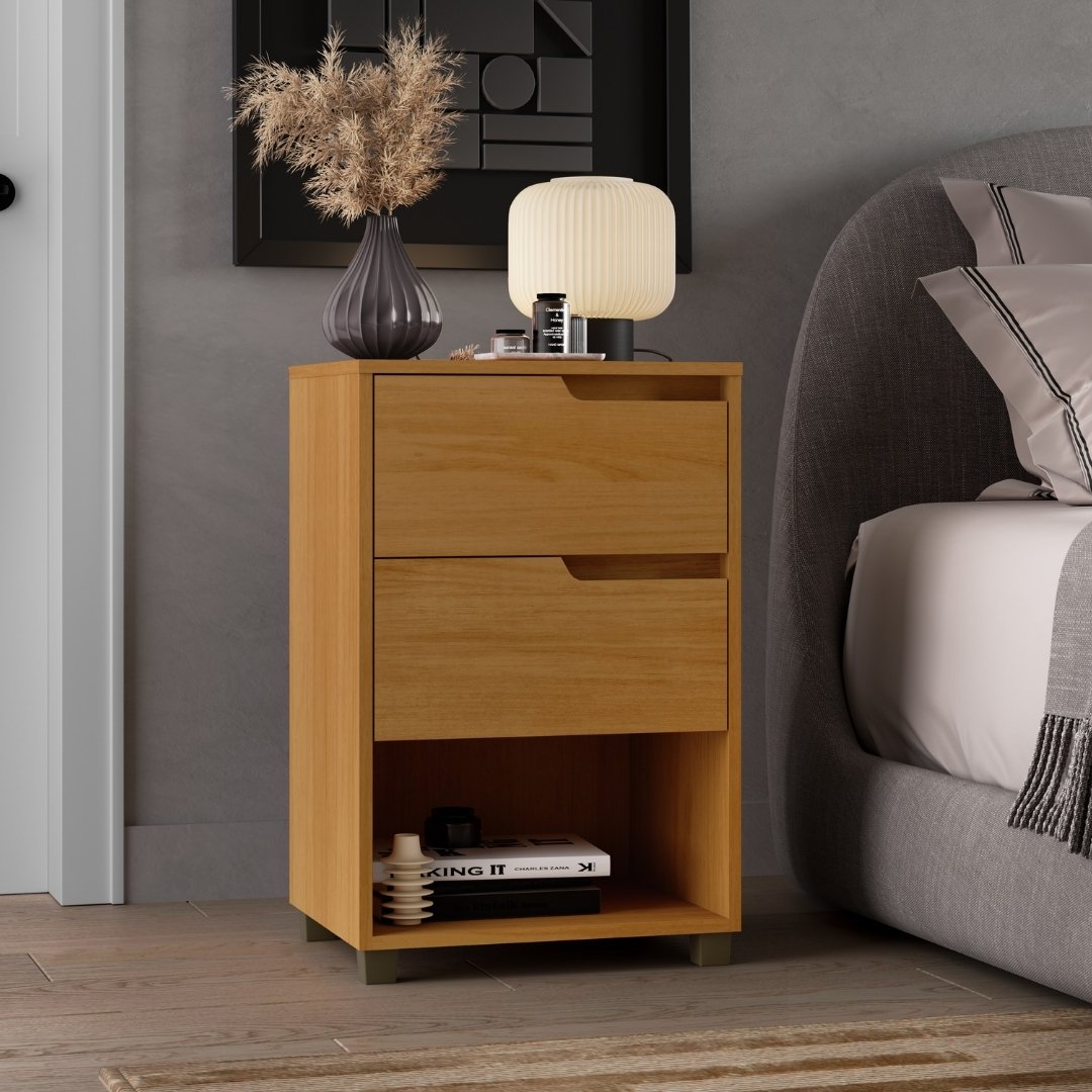 Mesa Auxiliar Da Vinci 45cm 2 Gavetas Mdf Nature / Nature 512