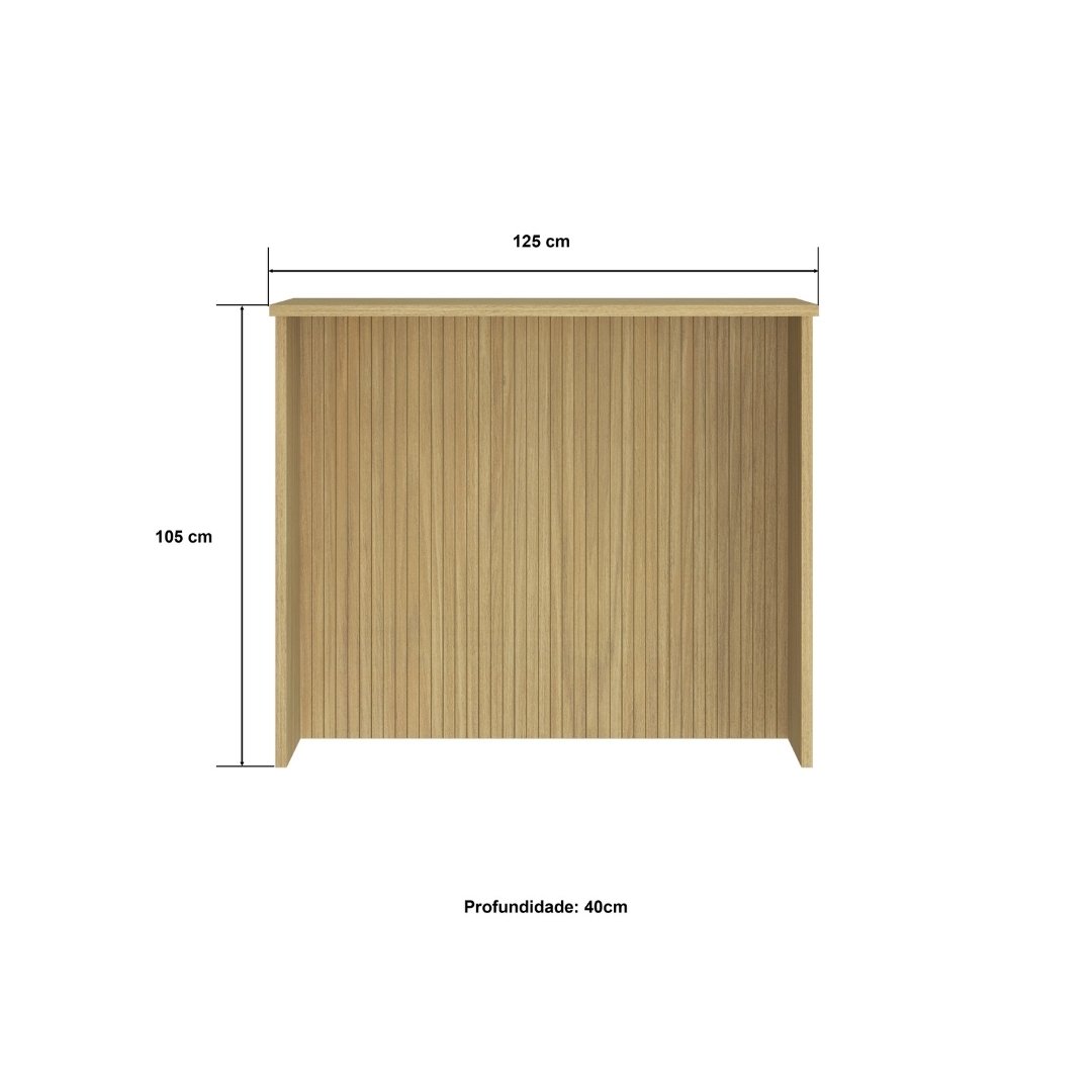 Bancada 120,5cm C/ Detalhes Grafiatto Mdf Louro Freijó C/ Tampo de 25mm Linha Nova Dubai 3931