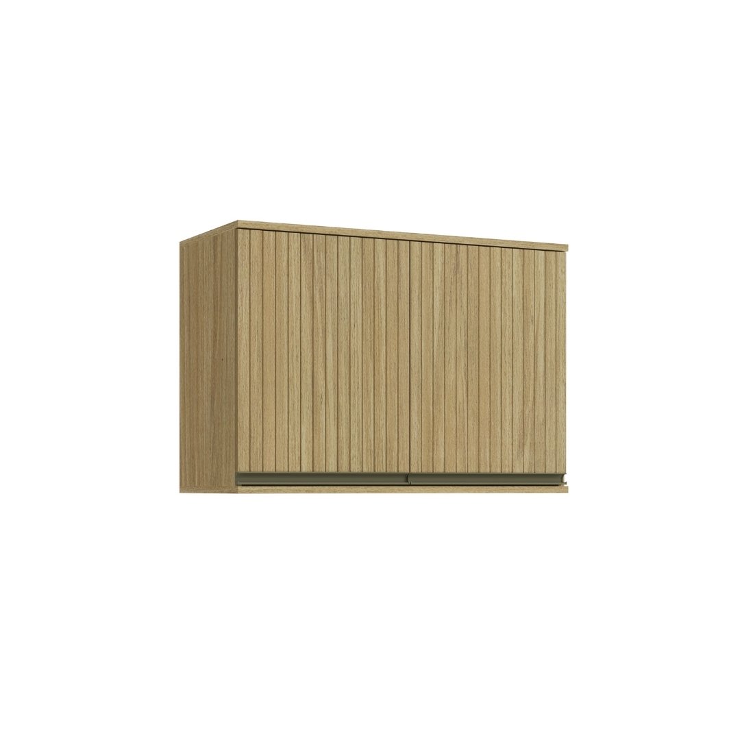 Armário Aéreo Médio 80cm 2 Portas Grafiatto Mdf Louro Freijó / Louro Freijó Linha Nova Dubai 3973