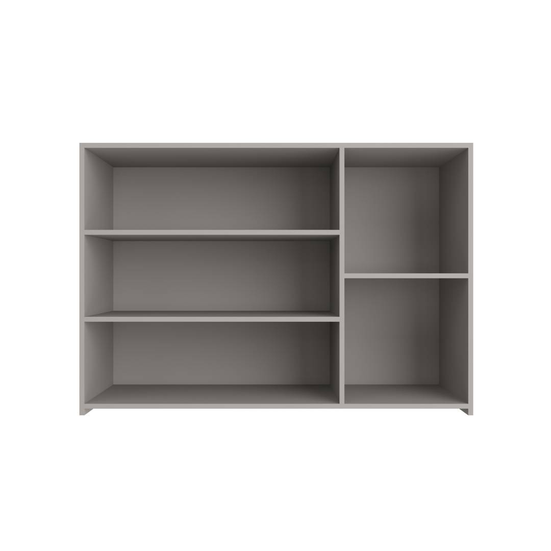 Armário Aéreo Alto 120cm 3 Portas Mdf Cinza / Cinza Linha Sardenha 4102