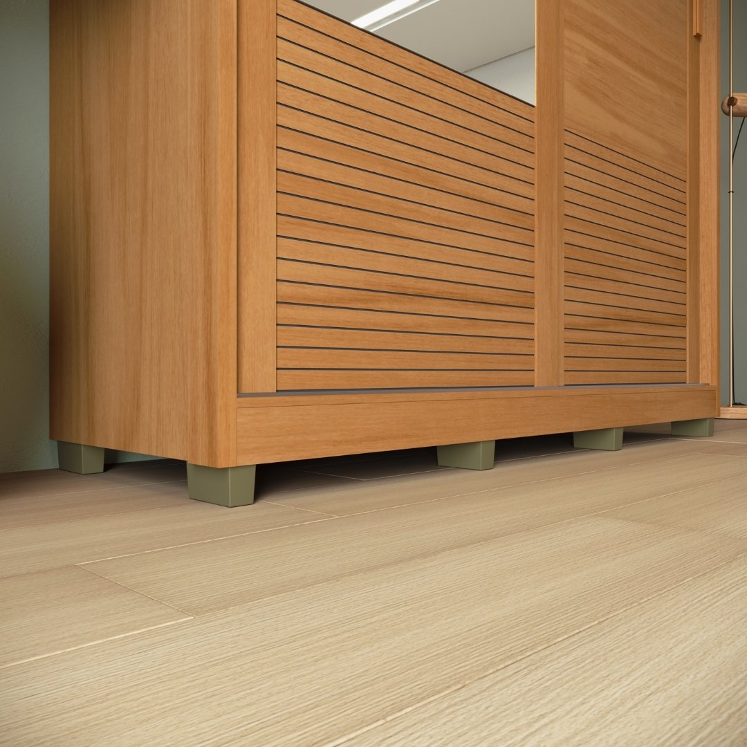 Roupeiro Thales 150cm 2 Portas 3 Gavetas Mdf Nature / Nature Grafiatto C/ Espelho 521