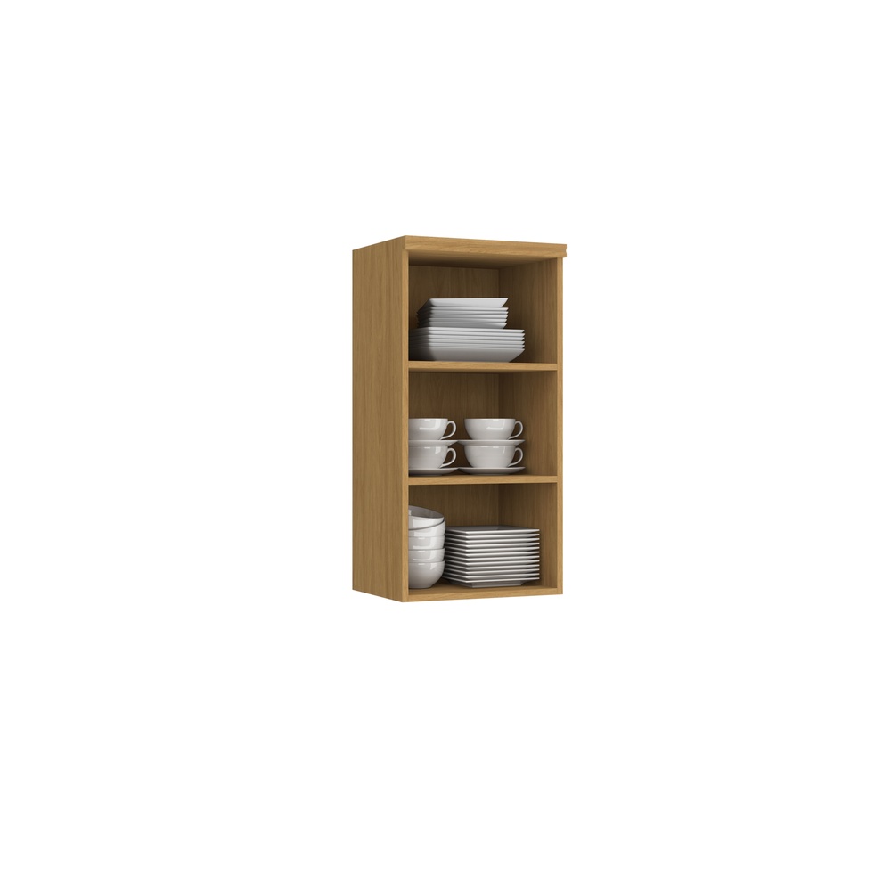 Armário Aéreo Alto 40cm 1 Porta Mdf Mascavo / Champanhe Linha Mira 4640