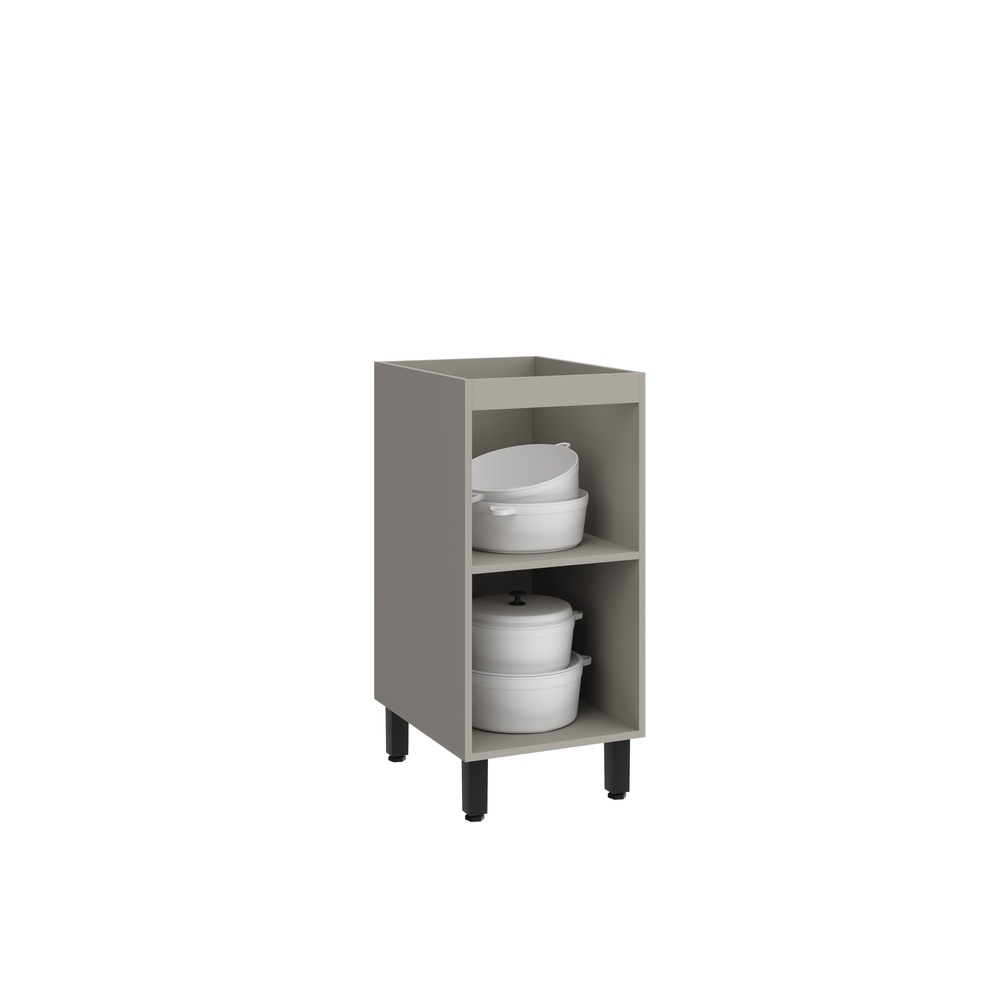 Balcão 40cm 1 Porta Mdf Cinza / Cinza  S/ Tampo Linha Alma 4434