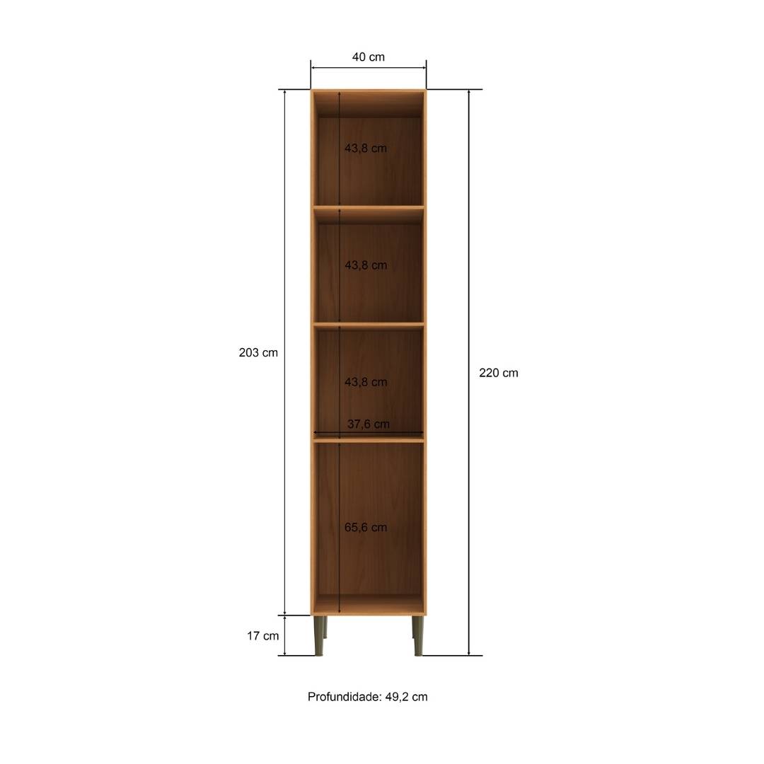 Paneleiro Simples 40cm 2 Portas Mdf Nature / Champanhe Linha Ibiza 4328