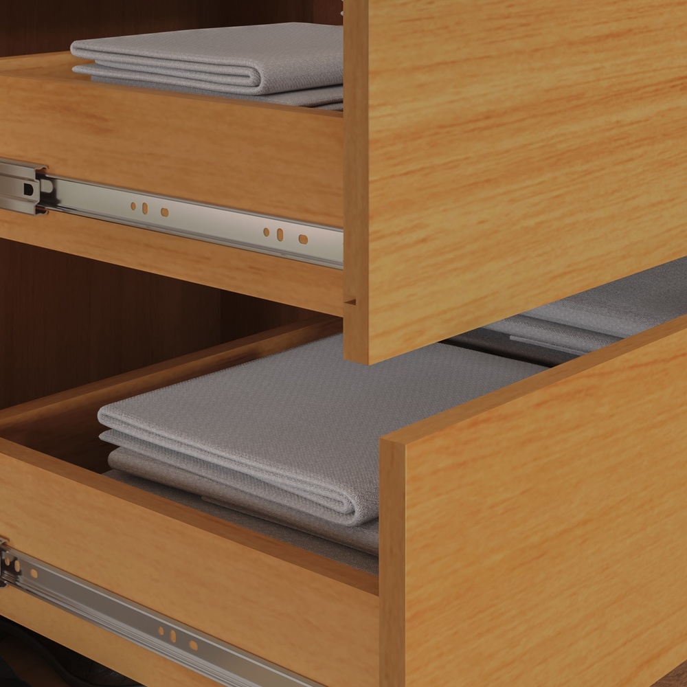 Roupeiro Voltaire 235,5cm 6 Portas 4 Gavetas Mdf Nature / Nature  C/ Espelho 525