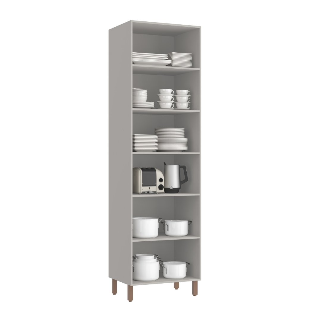 Paneleiro Duplo 70cm 4 Portas Mdf Cinza / Cinza Linha Sardenha 4139