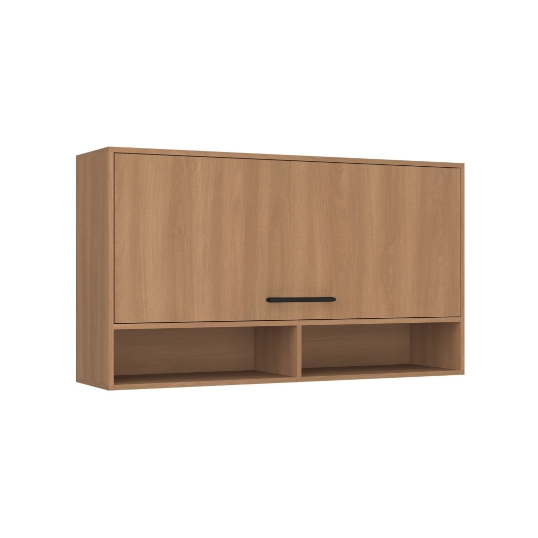 Armário Aéreo Alto 120cm 1 Porta Basculante  Mdp Rovere / Rovere C/ Nicho Externo Linha Havana 3611