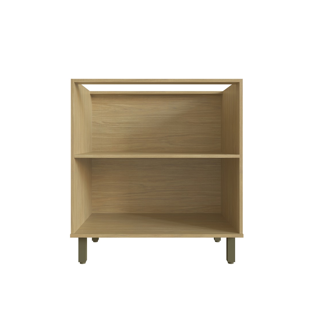 Balcão 80cm 2 Portas Mdf Louro Freijó / Champanhe S/ Tampo Linha Nova Dubai 3938