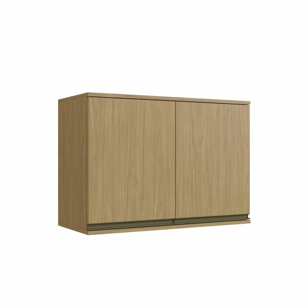 Armário Aéreo Médio 80cm 2 Portas Mdf Louro Freijó / Louro Freijó Linha Nova Dubai 3972
