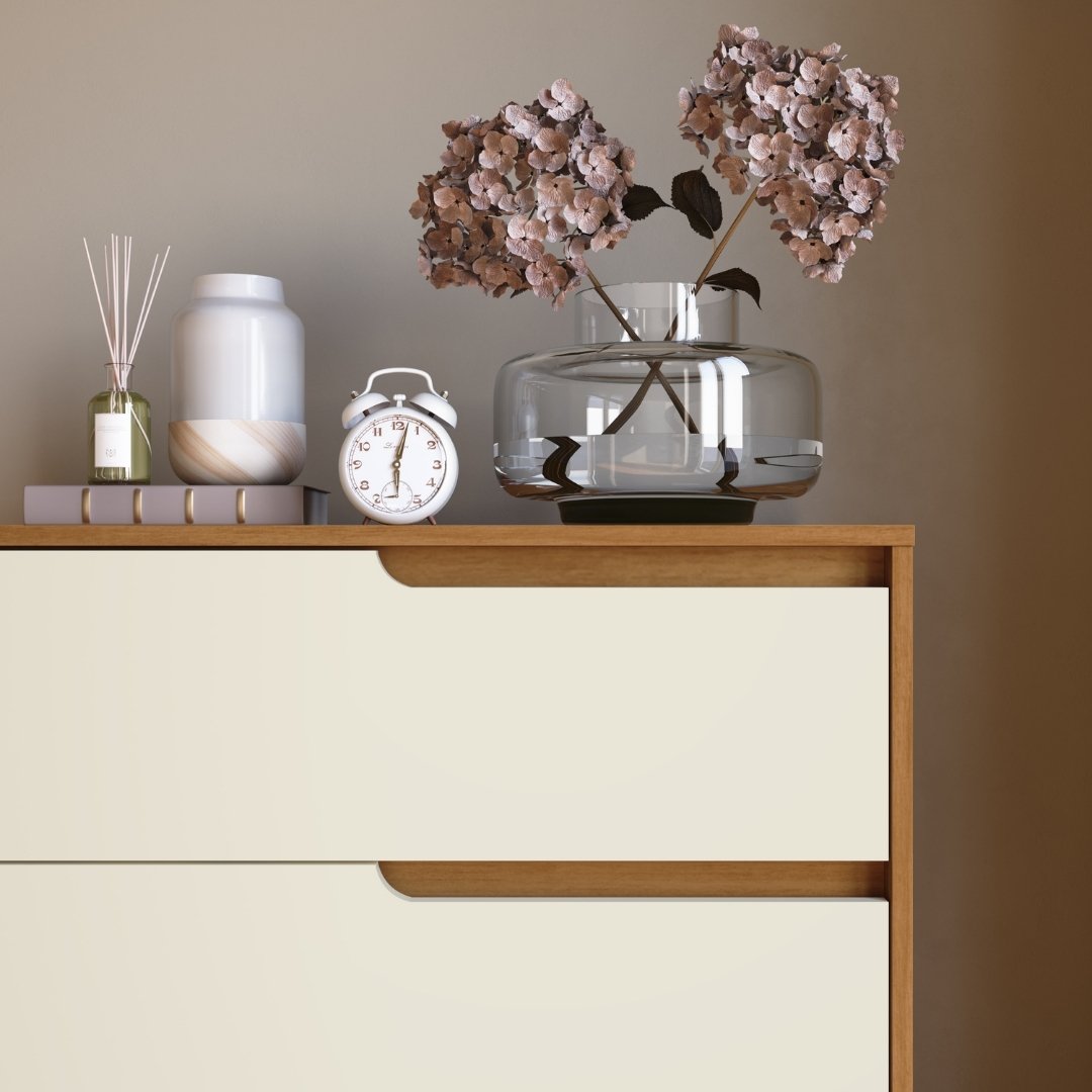 Cômoda Monet 80cm 4 Gavetas Mdf Nature / Champanhe 510