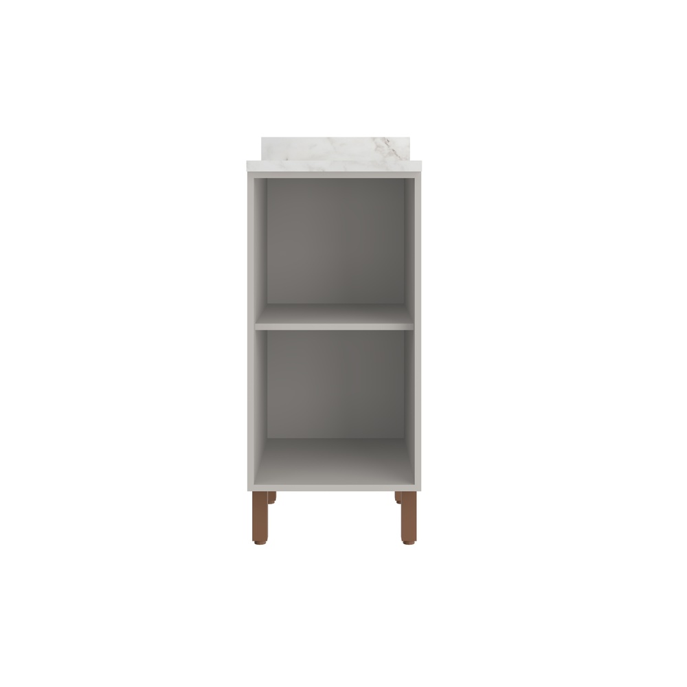 Balcão 40cm 1 Porta Mdf Cinza / Cinza C/ Tampo Linha Sardenha 4134t