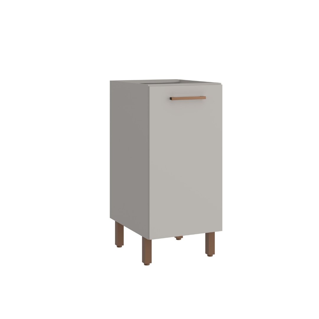 Balcão 40cm 1 Porta Mdf Cinza / Cinza S/ Tampo Linha Sardenha 4134