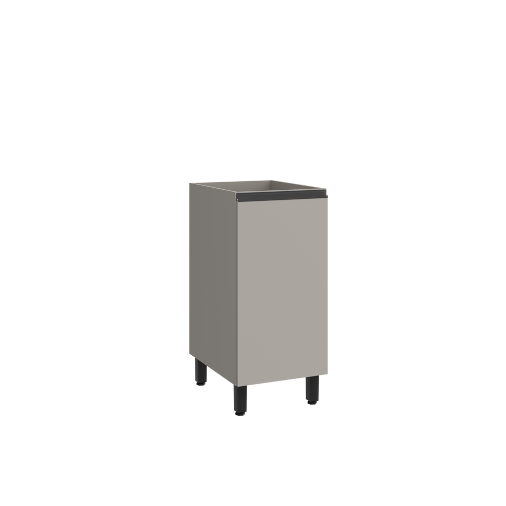 Balcão 40cm 1 Porta Mdf Cinza / Cinza  S/ Tampo Linha Alma 4434