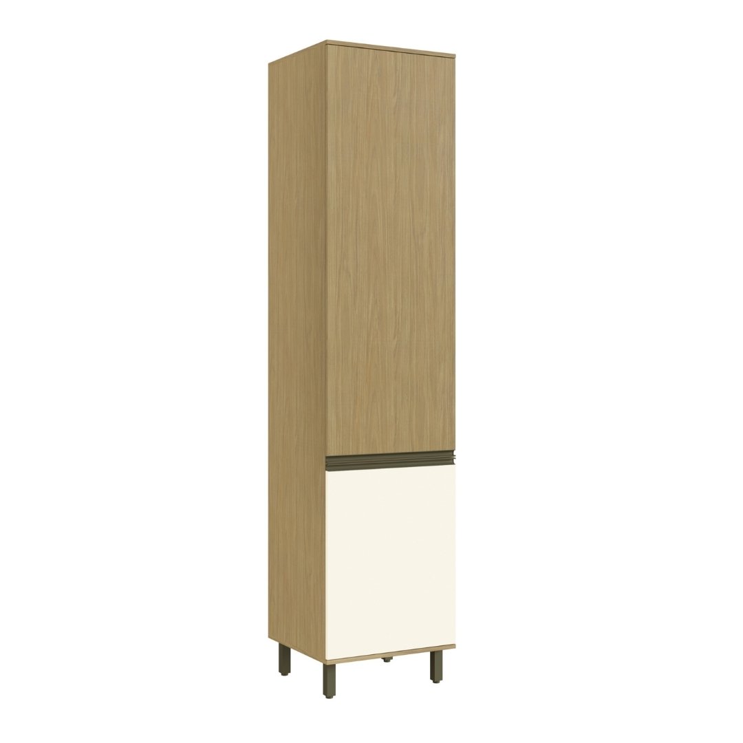 Paneleiro Simples 55cm 2 Portas Mdf Louro Freijó / Champanhe Linha Nova Dubai 3928