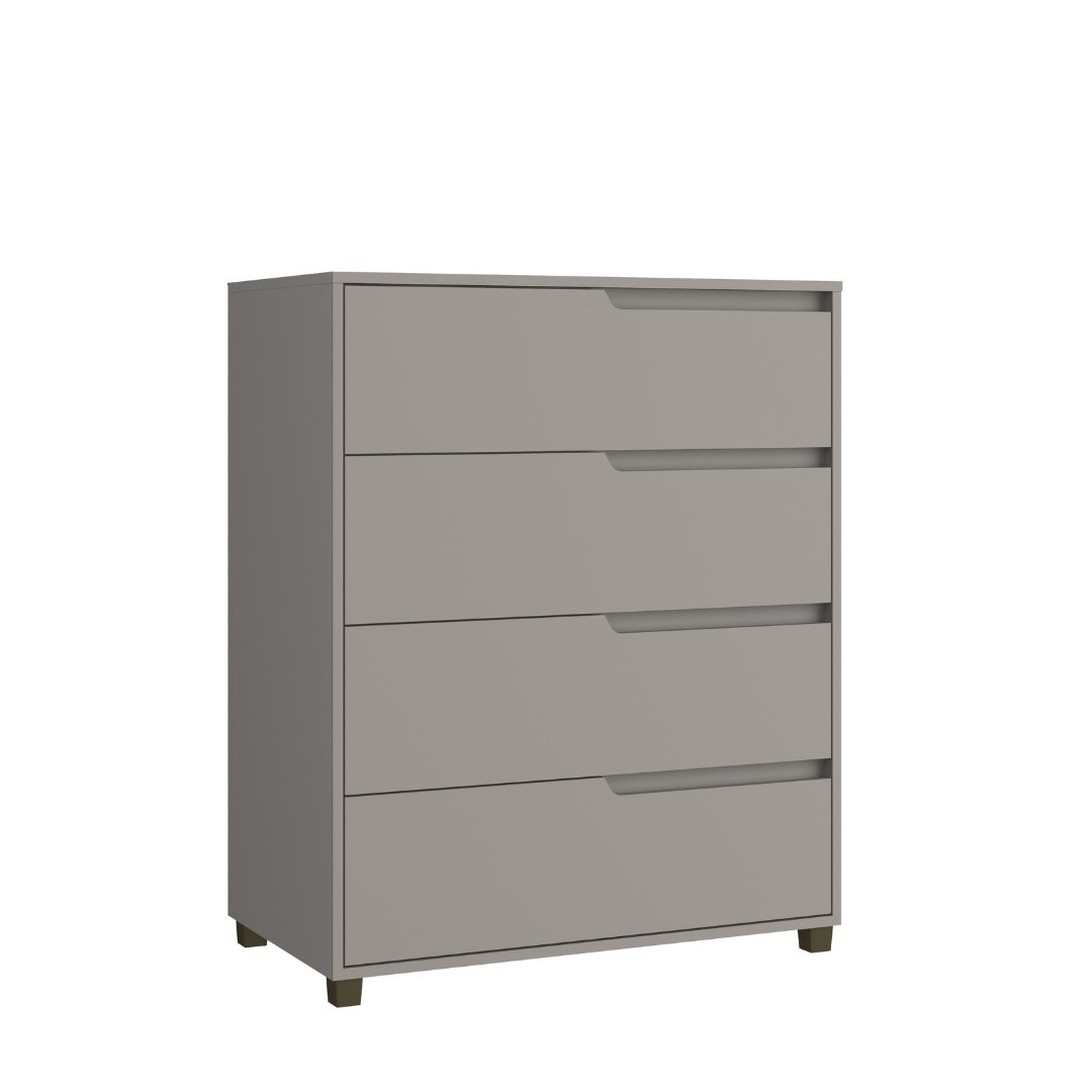 Cômoda Monet 80cm 4 Gavetas Mdf Cinza / Cinza 510