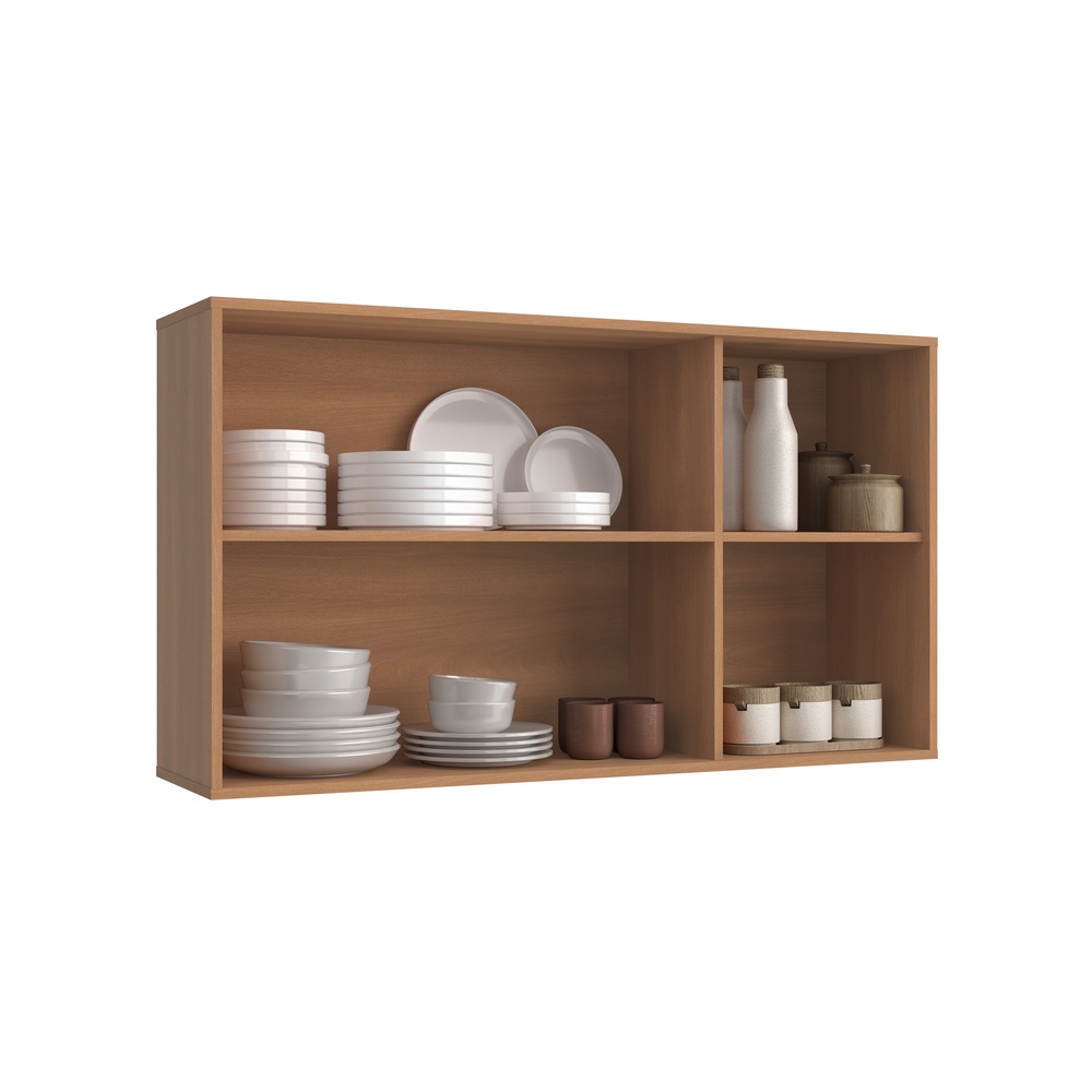 Armário Aéreo Alto 120cm 3 Portas Mdp Rovere / Rovere Linha Havana 3619