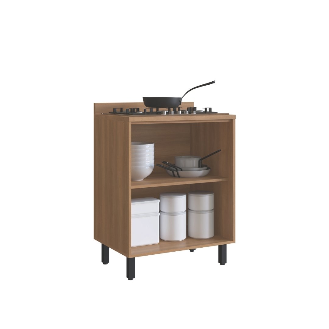 Balcão 70cm 2 Portas Mdp Rovere / Grafite C/ Tampo de 25mm Linha Havana 3637