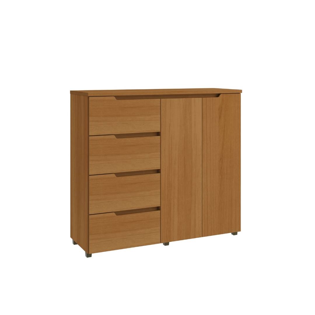 Cômoda Línea 130cm 2 Portas 4 Gavetas Mdf Nature / Nature 523
