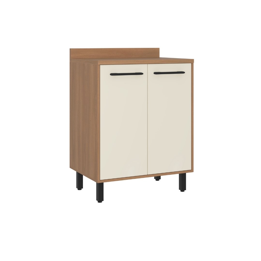 Balcão 70cm 2 Portas Mdp Rovere / Champanhe C/ Tampo de 25mm Linha Havana 3637