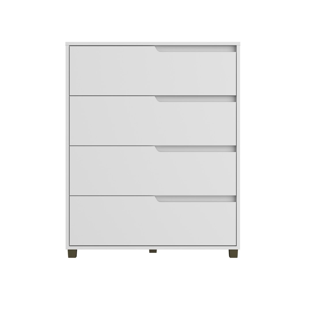 Cômoda Monet 80cm 4 Gavetas Mdf Branco / Branco 510