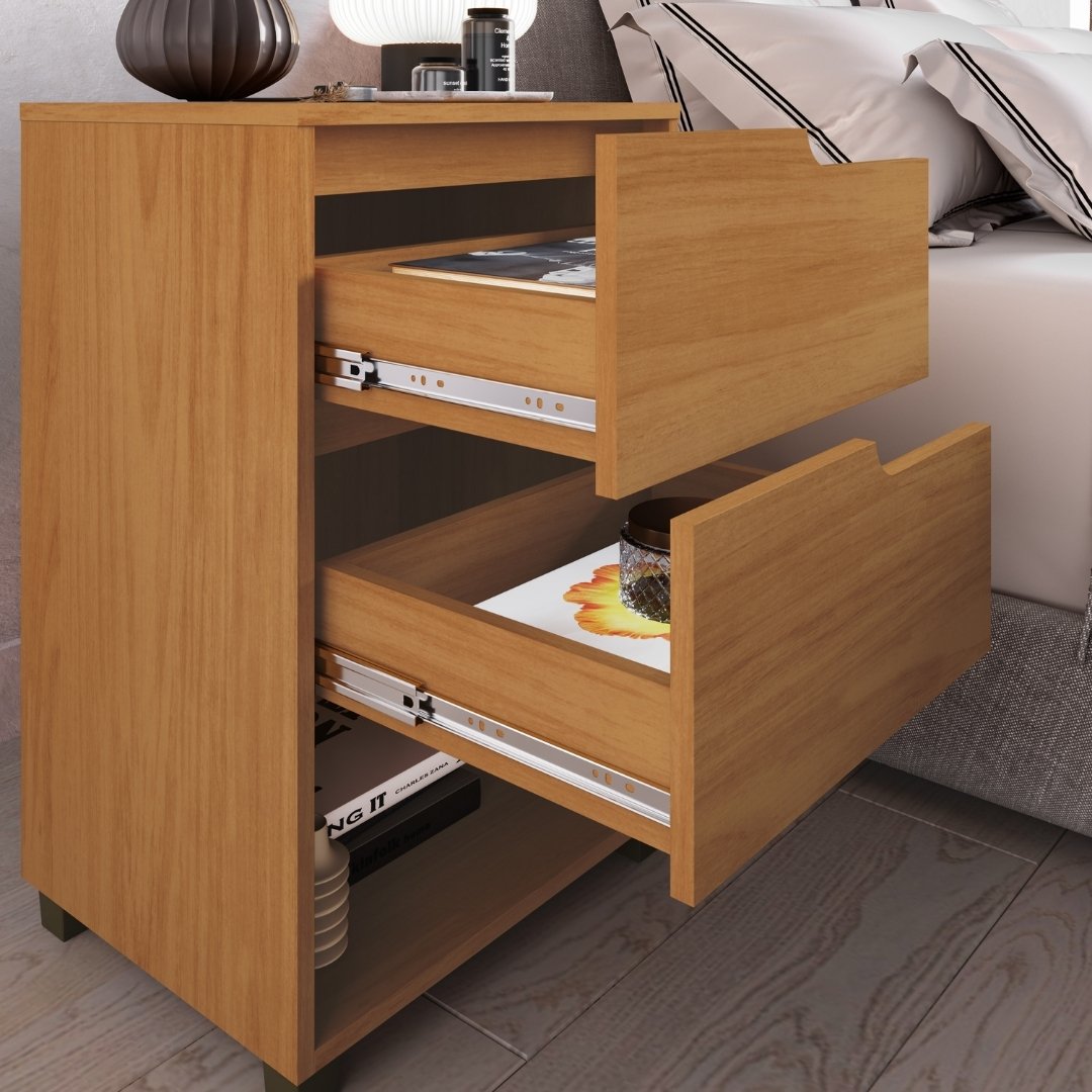 Mesa Auxiliar Da Vinci 45cm 2 Gavetas Mdf Nature / Nature 512