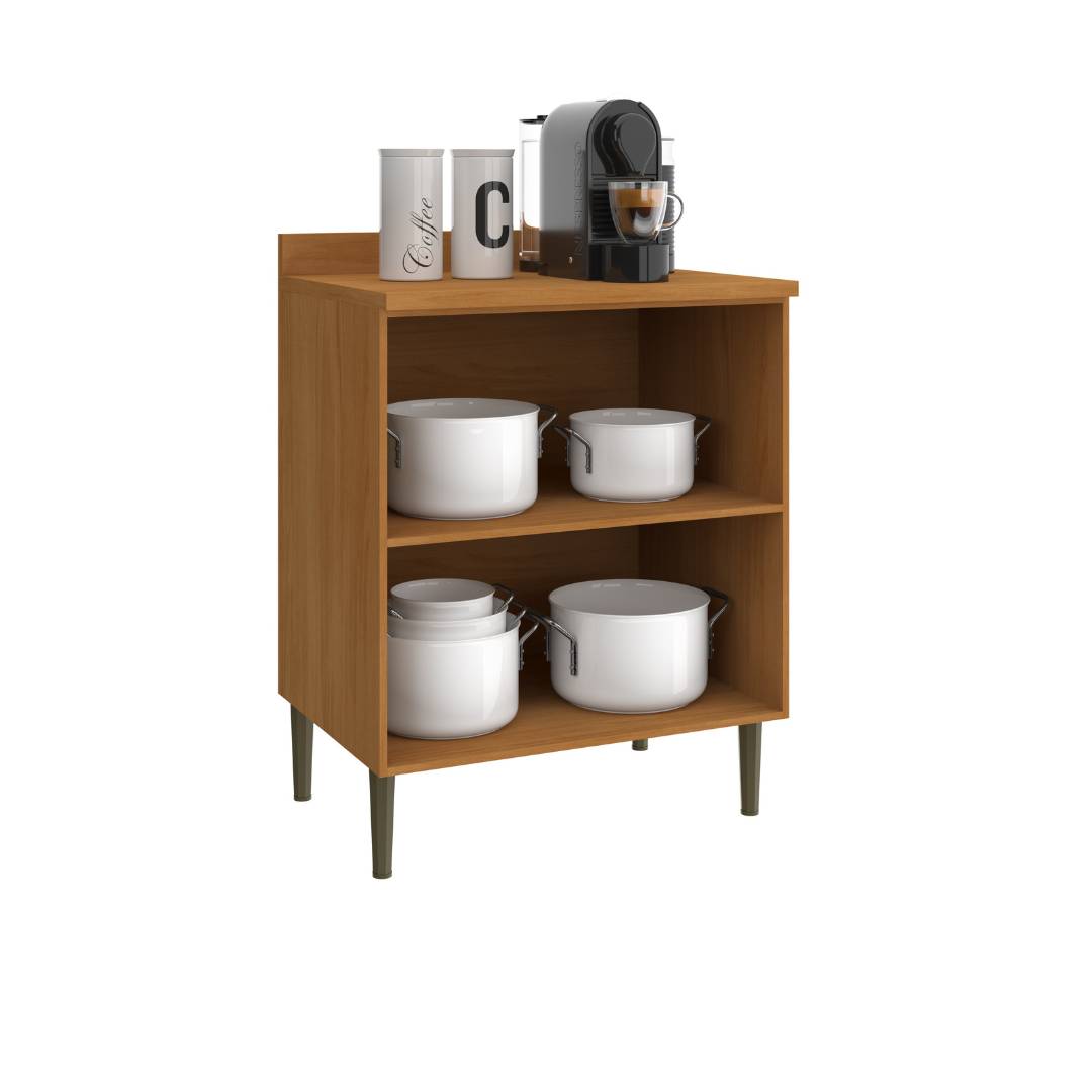 Balcão 70cm 2 Portas Mdp Nature / Champanhe  C/ Tampo de 25mm Linha Ibiza 4327