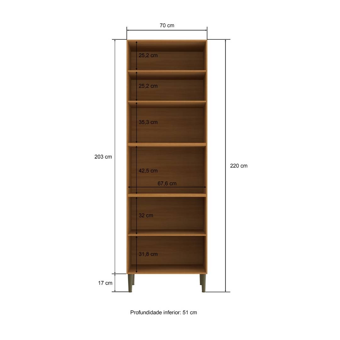 Torre Quente 70cm 4 Portas Mdf Nature / Champanhe C/ Espaço P/ Forno Elétrico e Micro-ondas Linha Ibiza 4315