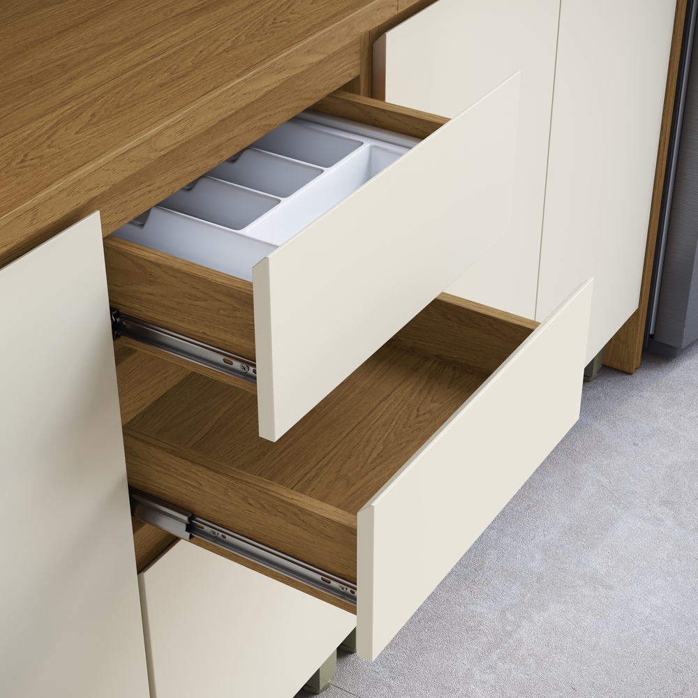 Balcão P/ Pia 120cm 2 Portas 3 Gavetas Mdf Mascavo / Champanhe Linha Mira 4607