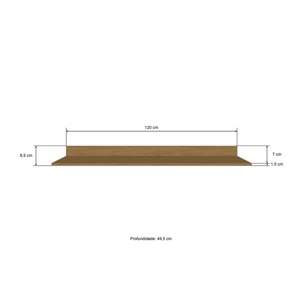 Tampo Para Balcão 120cm Mdp 15mm Mascavo 4559