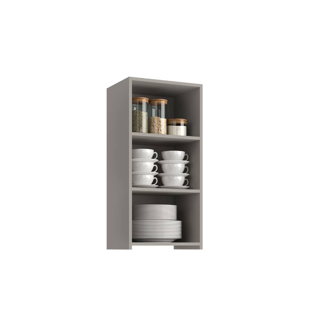 Armário Aéreo Alto 40cm 1 Porta Mdf Cinza / Cinza Linha Sardenha 4141