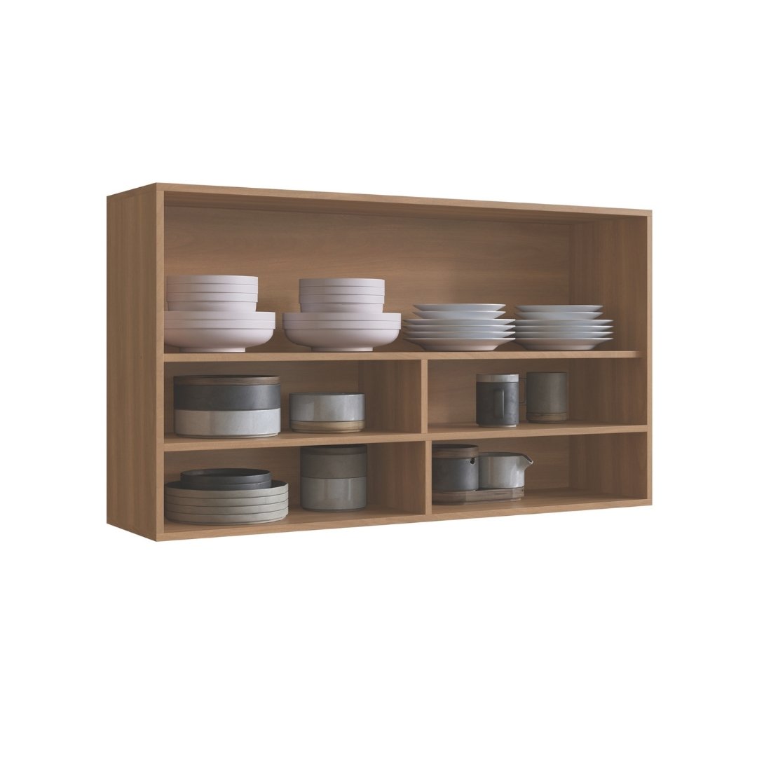 Armário Aéreo Alto 120cm 1 Porta Basculante  Mdp Rovere / Rovere C/ Nicho Externo Linha Havana 3611