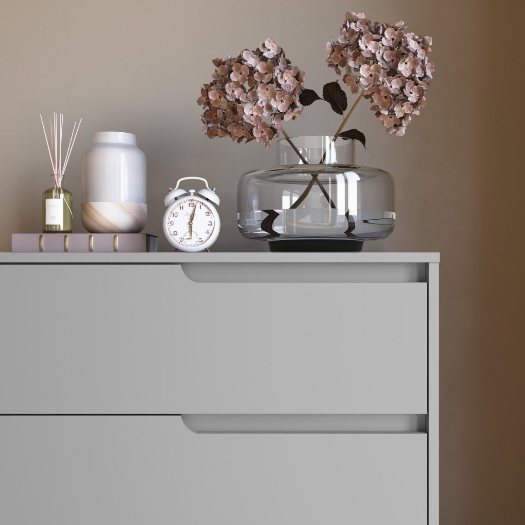 Cômoda Monet 80cm 4 Gavetas Mdf Cinza / Cinza 510