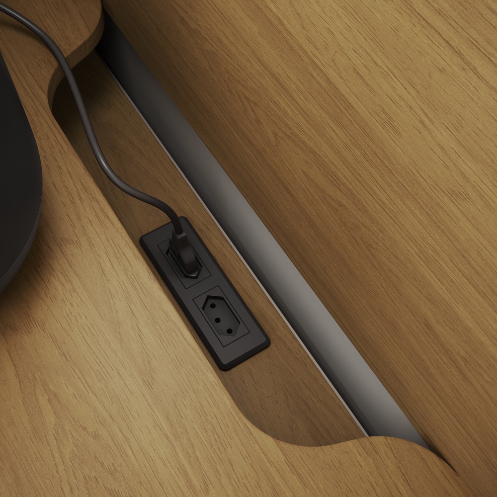 Torre Quente 70cm 4 Portas Mdf Cinza / Cinza  / Mascavoc/ Tomada Inclusa C/ Espaço P/ Forno Elétrico Linha Alma 4403