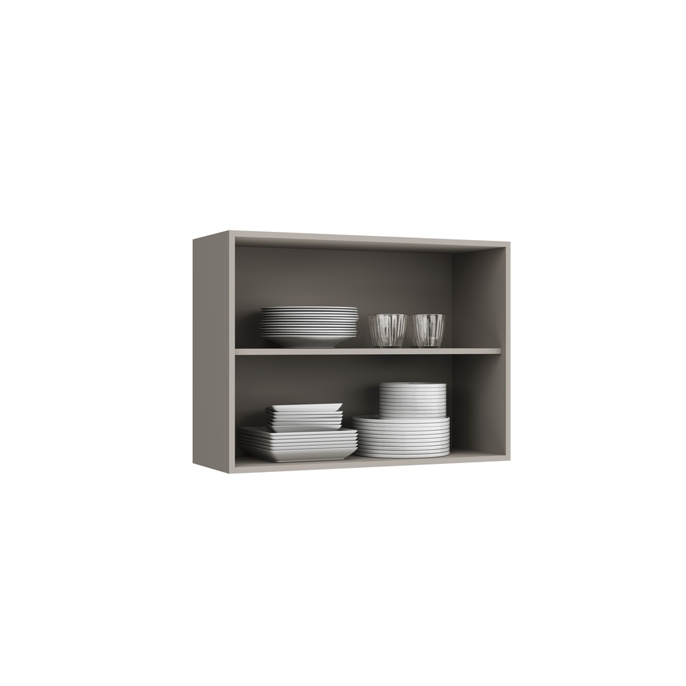 Armário Aéreo Alto 80cm 2 Portas Mdp Cinza / Cinza Linha Charlotte 4580