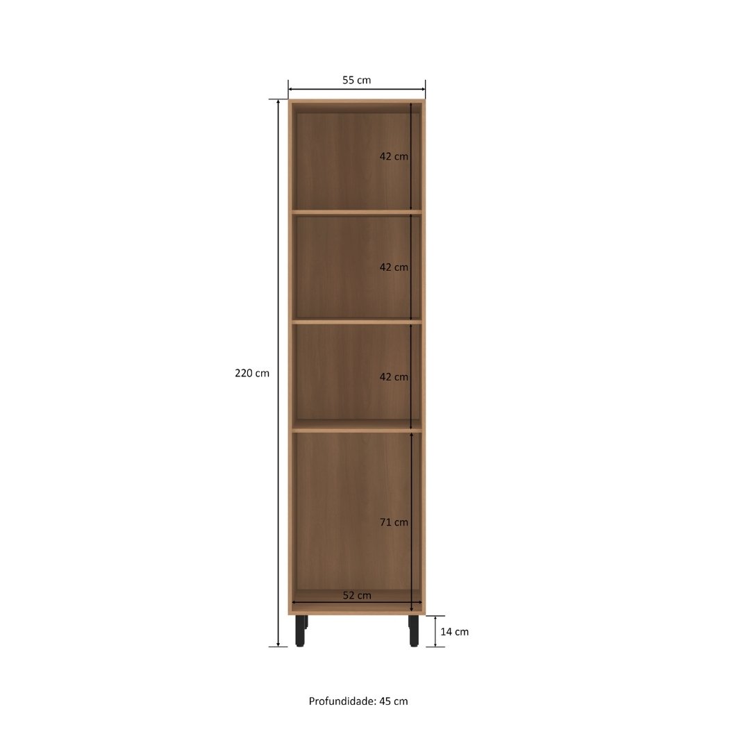 Paneleiro Simples 55cm 2 Portas Mdp Rovere / Champanhe Linha Havana 3629
